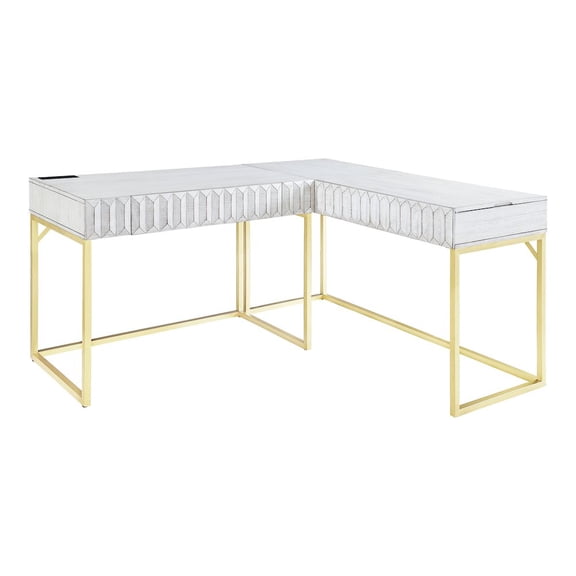 Furniture of America Giffore Wood 2-Piece Writing Desk Set in White