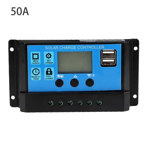 PWM Controller, Solar Charge Controller, 60A/50A/40A/30A/20A/10A 12V 24V Auto Solar Charge Controller PWM Controller, Auto Fo-cus Tracking Solar Panel Regulator[50A]