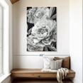 thumbnail image 2 of Elephant Stock Black And White Peonies Wall Art - Vertical Canvas Wall Art - Living Room Wall Decor - Floral And Botanical Canvas - Gray And Black Decor By Heidi Kuntz - 32" x 48", 2 of 8