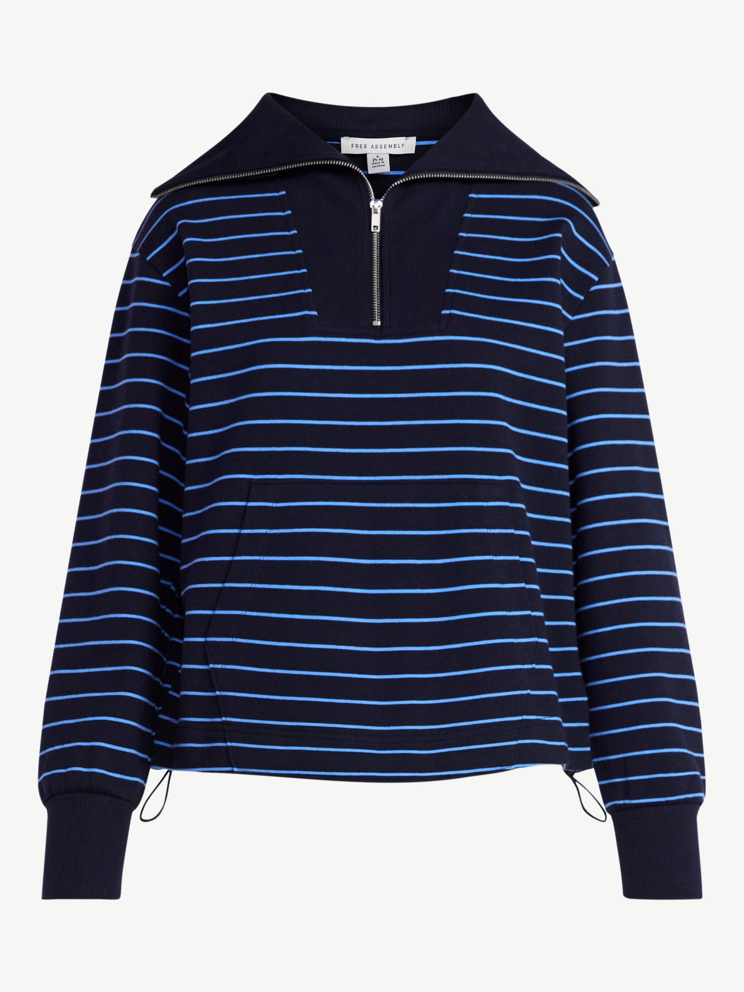 Free Assembly Women's and Women's Plus Sailor Collar Sweatshirt with Long Sleeves, Sizes XS-4X
