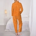 thumbnail image 6 of Wukai Orange Glitter2 Print Women's Pajama Set - Soft Long Sleeve Sleepwear for Comfort and Style-Medium, 6 of 9