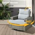thumbnail image 4 of Vcatnet 8 Pieces Outdoor Patio Furniture Sectional Sofa Wicker Conversation Set with Swivel Glider Chairs for Porch,Backyard,Gray, 4 of 8