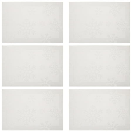 

6pcs Heat Insulation Table Mats Table Protection Pads for Christmas Party (Silver)
