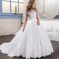 thumbnail image 3 of Vestidos de fiesta de boda blancos para niñas de 6 a 14 años, elegantes vestidos de dama de honor para adolescentes, vestidos de cumpleaños para niños, 3 of 4