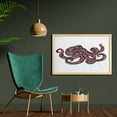 thumbnail image 2 of Octopus Wall Art with Frame, Octopus Illustration with Pattern and Colors Style Art Print, Printed Fabric Poster for Bathroom Living Room, 35" x 23", Purple Mustard, by Ambesonne, 2 of 2