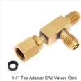 thumbnail image 3 of 2X Válvula de Bola de Aire Acondicionado Adaptador SAE de 1/4 de Pulgada Y T de Acceso de Acoplador Rápido de Núcleo de Válvulas de 1/4 de Pulgada, para Refrigerante R134A, 3 of 5