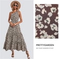thumbnail image 5 of Vestido largo bohemio con volantes y un hombro sin mangas con estampado floral de verano para mujer, 5 of 5
