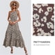 thumbnail image 5 of Vestido largo bohemio con volantes y un hombro sin mangas con estampado floral de verano para mujer, 5 of 5