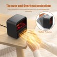 thumbnail image 2 of Calentador eléctrico para uso en interiores, calentador portátil de cerámica Ptc silencioso de 1000w/1500w para oficina en casa, ventilador pequeño para calentador de escritorio con chimenea con, 2 of 5