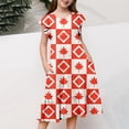 thumbnail image 3 of GDREDA Robes pour Filles Été Imprimé Drapeau Canada Robe Florale Canada Day pour Filles Mignonne Imprimé Feuille d'Érable Rouge et Blanche à Étages Coupe Trapèze avec Manches Volantées et Poches Robe de Fête Confortable pour Canadien, 3 of 5