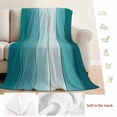 thumbnail image 5 of Aqua Ombre Blanket Soft Cozy Warm Throw Blanket for Couch, Plush Fuzzy Flannel Fleece Blankets for Sofa, Vintage Country Wooden Bed Blankets Lightweight Gifts for Women, 40"x50", 5 of 9