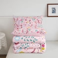 thumbnail image 5 of Manfei Adorable Axolotl Twin Comforter Sets,Floral Seamless Print Bedding Set For Girls,Pink Pastel,Pink Reversible,2 Pieces,1 Comforter and 1 Pillowcase, 5 of 8