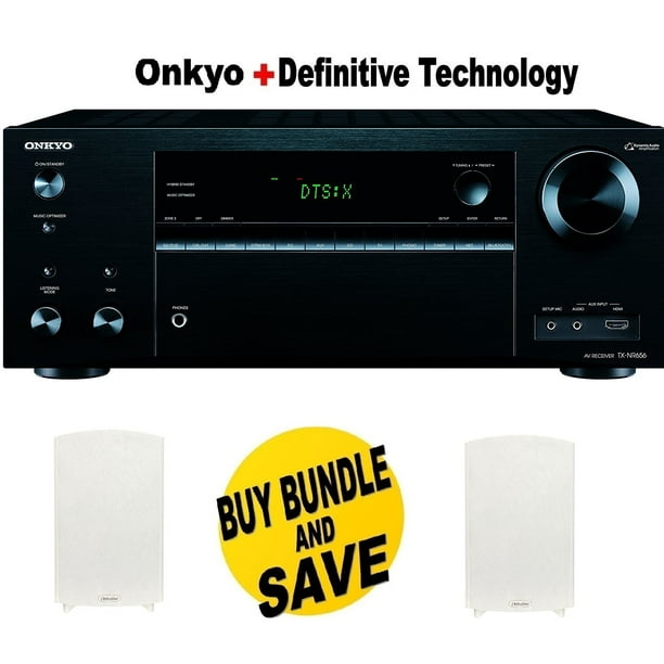 Onkyo TXNR656 7.2 Channel Network A/V Receiver + Pair of Definitive