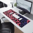 thumbnail image 2 of Long Mouse Pads for Desk,Pink and Black Of Leopard Print Desk Mats on Top Of Desks, Desk Mouse Pad Extra Large with 3mm Non-Slip Base and Stitched Edge for Gaming,Office,Work,Home 31.5"x11.8", 2 of 6