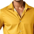 thumbnail image 3 of Ceisia Men Solid Color Casual Fashion Short Sleeve Turndown Collar Button Gift Front Daily Outdoor Versatile Shirt Top, 3 of 4