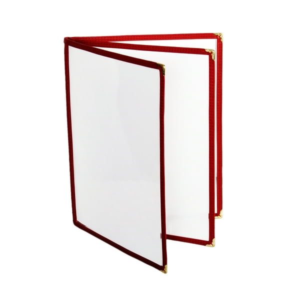 Excellante 8.5" x 11" 3 page book fold menu cover, maroon, comes in each