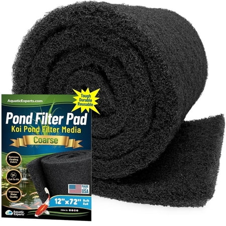 Aquatic Experts - Classic Black Koi Pond Filter Pad, Coarse Filter Pad, Bulk Roll, 12" X 72" X 1"