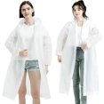 thumbnail image 1 of HAHDAXIA Imperméables Réutilisables, Lot de 2, Ponchos de Pluie en EVA pour Adultes et Enfants, Imperméables avec Capuchon pour Femmes et Hommes, 1 of 5