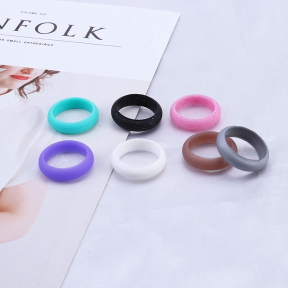ORDDIART 7-Piece Silicone Wedding Bands Set, Circular for Work, Renovation, and Everyday Wear