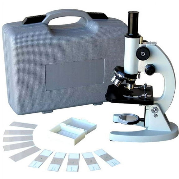 AmScope 40X-640X Metal Body Glass Lens Biology Student Microscope w ABS Case & Slide Kit New