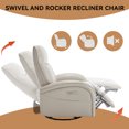 Hopy Leatheraire Swivel and Rocker Power Recliner Chair with Lumbar