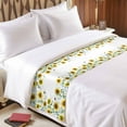 thumbnail image 4 of Bed Runner Scarf for Twin Size Bed, Sunflower Beds Scarf Throws for Foot of Bedding, Sage Green Summer Botanical Eucalyptus Farmhouse Bee Decorative Beds Runners for Bedroom Guestroom, 71"x20", 4 of 8