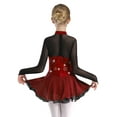 thumbnail image 3 of TiaoBug Kids Girls  Figure Ice Skating Ballet Dance Dress Rhinestones Dancewear Gymnastics Leotard Burgundy 8, 3 of 7