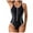 Black, variant on Wamejoo Women's Slimming One Piece Swimsuit Tummy Control Shapewear Bathing Suit Crisscross Back Color Block Swim Suit (Black, L)