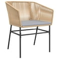 thumbnail image 4 of vidaXL 5 Piece Patio Dining Set with Cushions Brown Poly Rattan Glass, 4 of 10