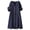 Navy, variant on Summer Linen Dresses for Women Cotton Gauze Button V Neck Midi House Shirt Dress Short Sleeve Boho Beach Sundress