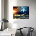 thumbnail image 3 of COMIO  Lightning Seascape Wall Art Stormy Sea Ocean Wave Picture Prints on Canvas Nature Weather Poster Prints for Home Office Artwork Wall Decor, 3 of 4