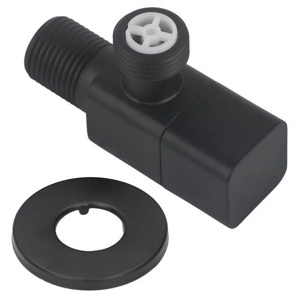 Válvula mezcladora de ángulo G1/2 Válvula de cierre de agua Accesorio para lavabo de baño Inodoro Negro