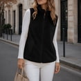 thumbnail image 6 of BXJX Womens Fleece Vests, Stand Collar Full Zip Sleeveless Warm Warm Outerwear with Pockets Black Size M, 6 of 7