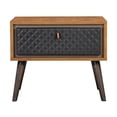 thumbnail image 1 of Armen Living LCCOLABAL Coco Rustique Tiroir Simple Bois de Chêne & Table de Chevet en Cuir, 1 of 1