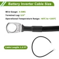 thumbnail image 3 of Cable de inversor de batería de 8 AWG de 3/8" universal, negro, 1.5 pies, cable de batería de cobre estañado, 1 pieza, 3 of 7