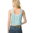 thumbnail image 2 of Aeropostale Womens Striped Boxy Cropped Tank Top, White, Juniors, Small, 2 of 3