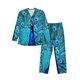 thumbnail image 1 of Balery Beautiful Blue Peacock Pijama para Hombre de Dos Piezas con Manga Larga, Conjunto de Dormir y Descanso Suave con Bolsillos-Large, 1 of 7
