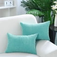 thumbnail image 2 of PiccoCasa Cushion Cover Corn Striped Corduroy Throw Pillow Case Cover for Sofa, Pale Sage 2, 2 of 8