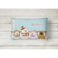 thumbnail image 2 of Carolines Treasures BB2453PW1216 Merry Christmas Carolers English Bulldog Red Canvas Fabric Decorative Pillow, 12H x16W,, 2 of 3
