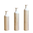thumbnail image 5 of YIQMI Gold White Leaf Floor Vase Set of 3 Metal Tall Vases 31/28/24 in for Faux Olive, Preserved Eucalyptus, Housewarming, Mother's Day, 5 of 7