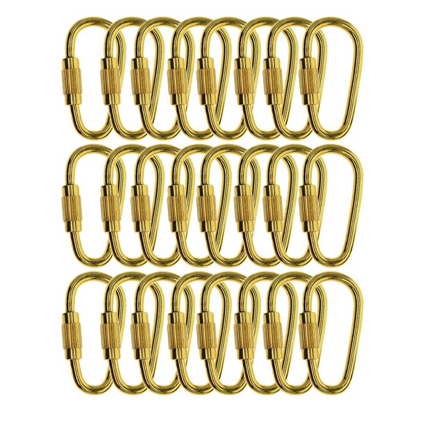 D anillo de bloqueo Mosquetón Llavero Mini ganchos Cerradura de primavera Escalada Carabiners Clips Titular Regalos para viajar Oro 24 Packs Monstrate HA010943-02