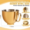 thumbnail image 3 of 5QT Food-Grade Stainless Steel Mixer Bowl Compatible With KITCHENAID TILT-HEAD STAND MIXERS 4.5-5 Quart, with Anti-slip handle & Prominent Clasp, Stainless Steel Polished, Gold, 3 of 9