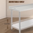 thumbnail image 4 of 60 In x24 In x35 In Stainless Steel Rolling Work Table with Adjustable Undershelf Back Guard Hooks and Removable Trash Rack - Heavy Duty Prep Station, 4 of 6