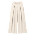 thumbnail image 4 of Achuyrbd Women's High Waisted Wide Leg Pants Button Front with Pockets Solid Color Business Casual Office Trousers Professional Work Wear, S-2XL, 4 of 6