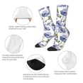 thumbnail image 3 of Yiaed Blue Flax Flowers Print Great elasticity Crew Socks Sports socks for Men and Women, 3 of 5