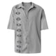 thumbnail image 4 of Designer Spring Summer Men's Casual Cotton Linen Solid Color Short Sleeve Shirts Loose Shirts 4XL, 4 of 5