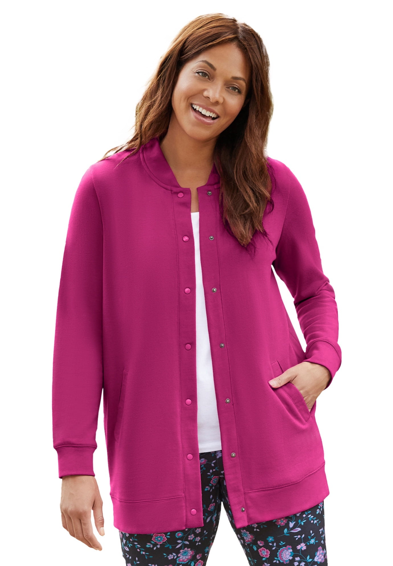 womens fleece baseball jacket
