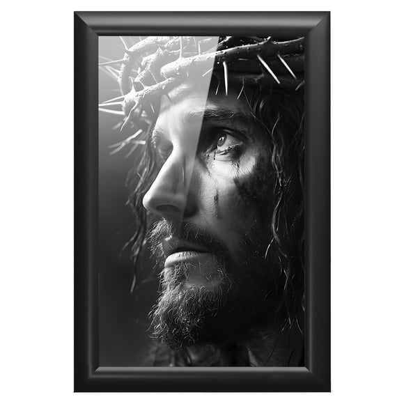 Cuadro Papel Metálico Textura Brillante Diseño Jesús 69x49 cm