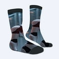 thumbnail image 2 of Futuristic Humanoid Robot Design Socks (2 Pairs) - Unisex Trendy Mixed Color Socks for All Seasons - Black White & Red, 2 of 5