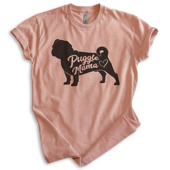 Puggle Mama T-shirt, Unisex Women's Shirt, Puggle Owner, Best Dog Mama Gift, Heather Sunset, Medium
